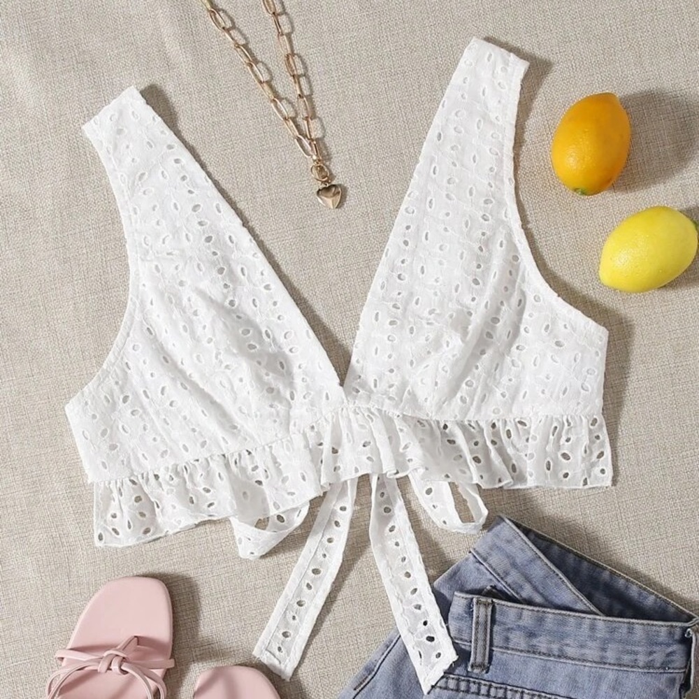 Eyelet Crop Top